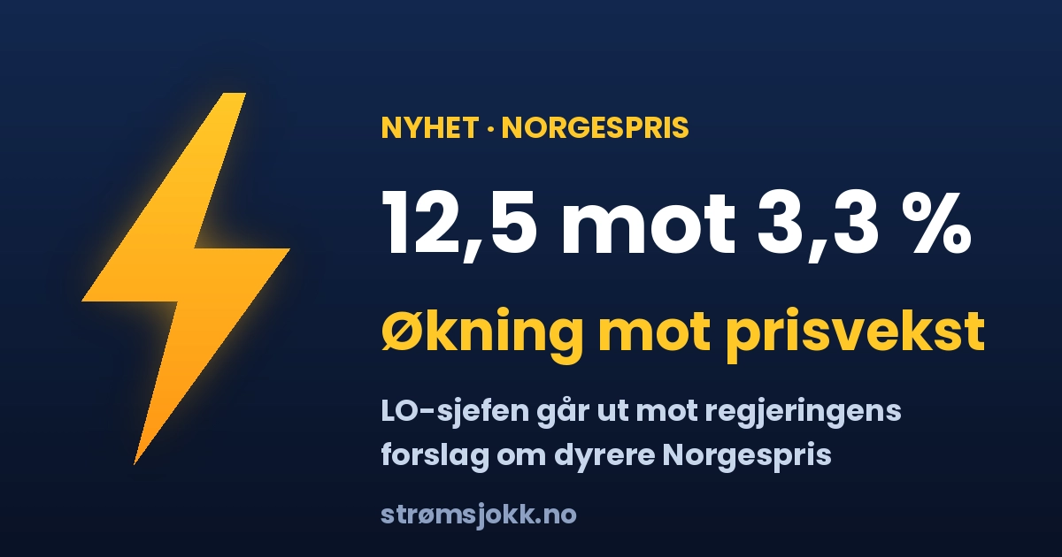LO-sjefen går ut mot regjeringens forslag om dyrere Norgespris: 12,5 prosent mot 3,3 prosent prisvekst